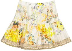 Embellished floral cotton skirt