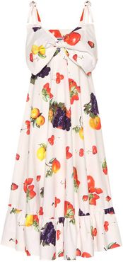 Printed cotton midi dress