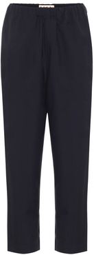 High-rise straight wool pants