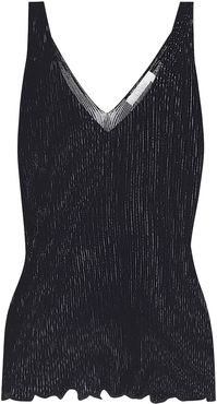 Ribbed-knit stretch-cotton tank top