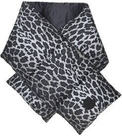 Leopard-print down scarf