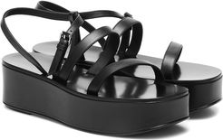 Wedge platform leather sandals