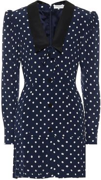 Polka-dot silk crÃªpe minidress