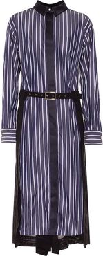 Striped cotton-blend shirt dress