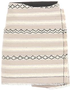 Wool and cotton wrap skirt