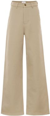 High-rise wide-leg drill pants