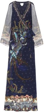 Embellished silk maxi dress