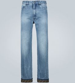 Denim FF logo cuffed jeans