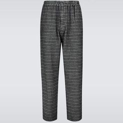 Microchecked wool pants