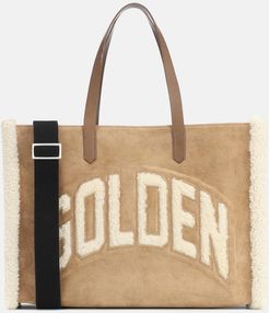 California shearling and suede tote