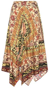Paisley wool and silk skirt