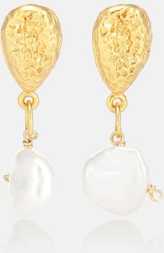 Exclusive to Mytheresa â The Late Night Twinkling 24kt gold-plated earrings with pearls