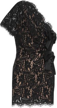 One-shoulder lace minidress