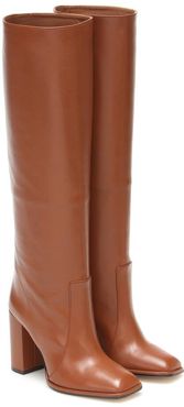 Leather knee-high boots