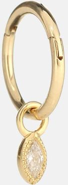 18kt yellow gold single hoop earring with diamonds