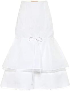 Quercetto cotton-blend midi skirt
