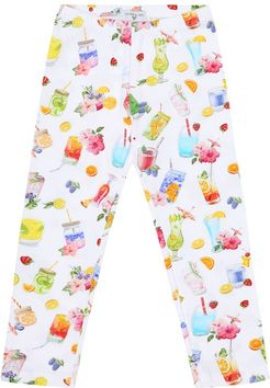 Printed stretch-cotton leggings