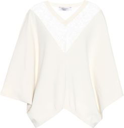 lace-trimmed poncho