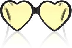 Heart-frame acetate sunglasses