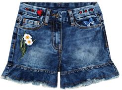 Cotton-blend denim shorts