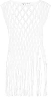 Cotton-blend macramÃ© top