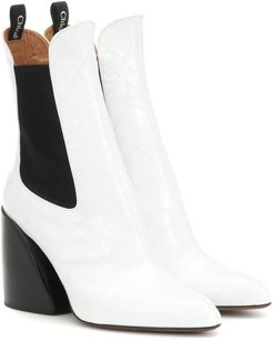 Wave leather ankle boots
