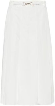 Herbert belted cotton midi skirt