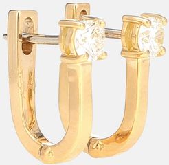 Aria U 18kt gold and diamond hoop earrings