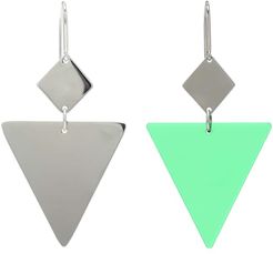 Resin and silver-tone metal earrings