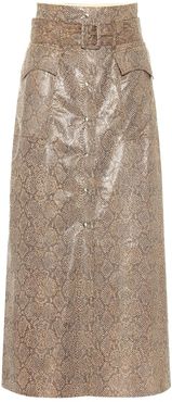 Aarohi snake-effect faux leather skirt
