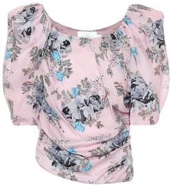 Guendelina floral silk-blend top