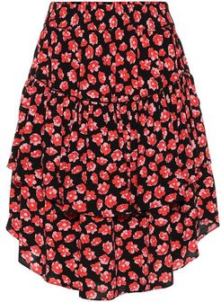 Floral crÃªpe skirt