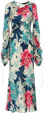 Floral silk jacquard maxi dress