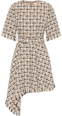 Cotton and wool tweed minidress