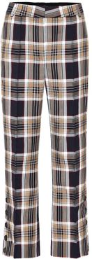 Checked high-rise flared pants