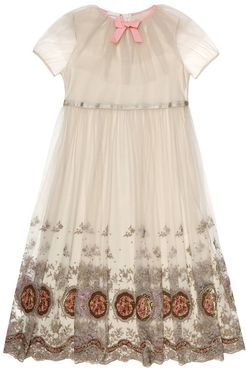 Embroidered tulle dress