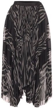 Zebra-print midi skirt