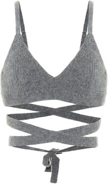 Alpaca and wool-blend cropped top
