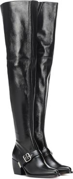 Over-the-knee leather boots
