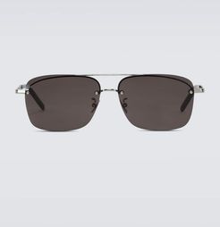 Rectangular metal sunglasses