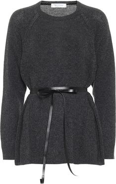 belted wool and cashmere sweater