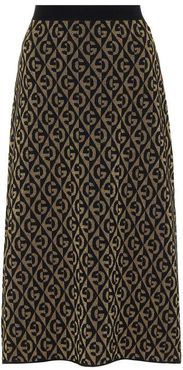 G wool-blend jacquard midi skirt