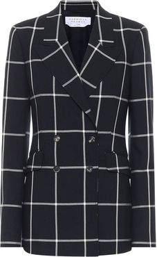 Angela checked wool blazer