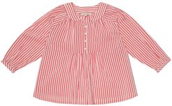 Victoria striped cotton-blend blouse