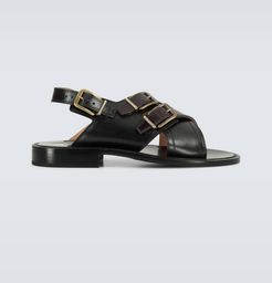 Leather buckled sandals