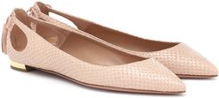 Forever Marilyn snake-effect leather ballet flats