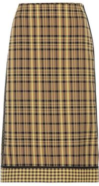 Checked cotton and silk skirt