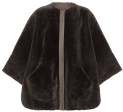 Lorrie reversible shearling cape