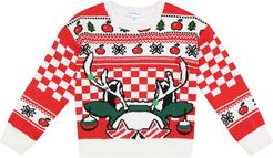 Intarsia cotton and wool-blend sweater