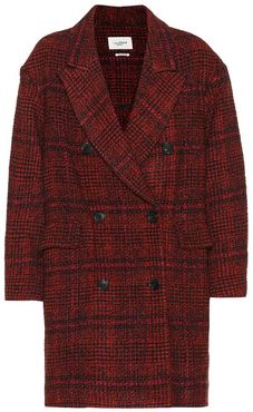 Ebra plaid wool-blend coat